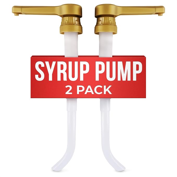 2 Pcs Sauce Pump Dispenser for Home Bar and Cafe | Compatible with Torani, DaVinci (64oz), and Ghirardelli (87-90oz) Bottles; 0.5 oz Each Press; Pump for Coffee Syrup Bottles