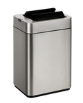 ELPHECO Slim Bathroom Trash Can with Lid 2.6 Gallon Smart Trash Can Silver | Motion Sensor Butterfly Lid Garbage Can Automatic Stainless Steel Wastebasket Bathroom Decor for Bedroom Office Toilet