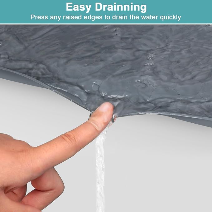 Silicone Under Sink Mat 25 x 19, Waterproof Under The Sink Mat for Kitchen, Under Kitchen Sink Mats and Protectors, Under Bathroom Sink Mat, Cabinet Liner Shelf Liner Gray