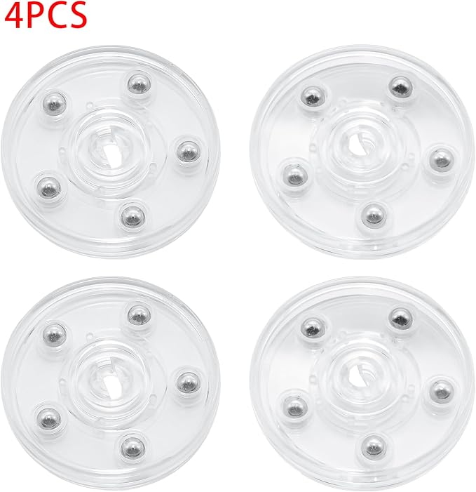 4Pcs Clear Acrylic Lazy Susan 3 Inch Turntable Organizer Bearings | Mini Lazy Susan, Small Lazy Susan Turntable, 360° Rotating Swivel Plate for Spice Rack, Cosmetic, Cake, Pantry, DIY Display