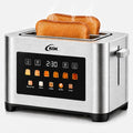 KOK 2 Slice Touch Screen Toaster, Stainless Steel Smart Toaster with 1.6” Extra Wide Slots, 6 Browning Levels & 5 Bread Presets, Digital Timer Defrost Reheat Cancel, Removable Crumb Tray for Kitchen