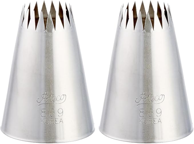 Ateco 869 Pastry Tube - French Star - Size 9 (Pack of 2)