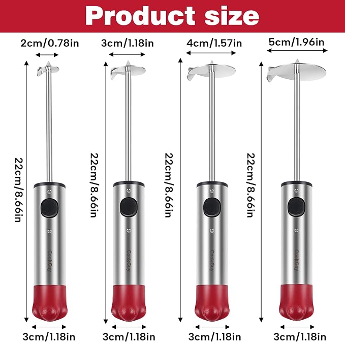Cook Guy Multi-Purpose Veggie Drill - 4 Sizes Vegetable Corer Tool | Zucchini Corer & All-in-One Vegetable Corer for Potatoes, Carrots | Ergonomic Anti-Slip Handle