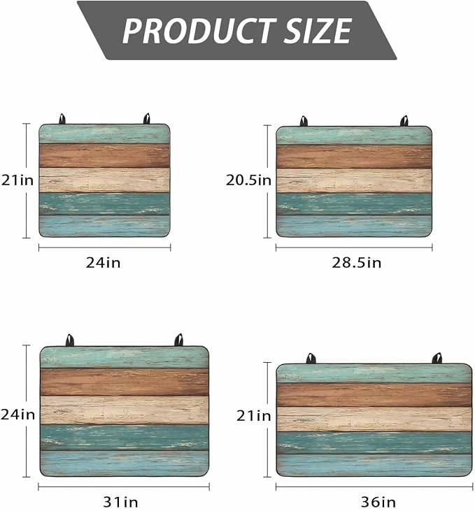 Stove Top Covers for Electric Stove 36x21 Inches,Turquoise Brown Retro HeatResistant Glass Cooktop Protector,Vintage Farmhouse Wood Grain Ceramic Stovetop Countertop Covers Mat,Distressed Oven Cover