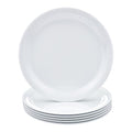 Amazon Basics Melamine Plastic Plate, Dishwasher Safe, BPA Free, 6 Piece Set, 9 in, White