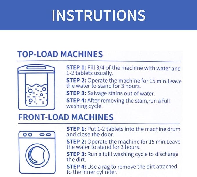 NATRUTH 30 Pack Washing Machine Cleaner Tablets, Solid Washer Deep Cleaning Tablet, Clean Inside Drum And Laundry Tub Seal