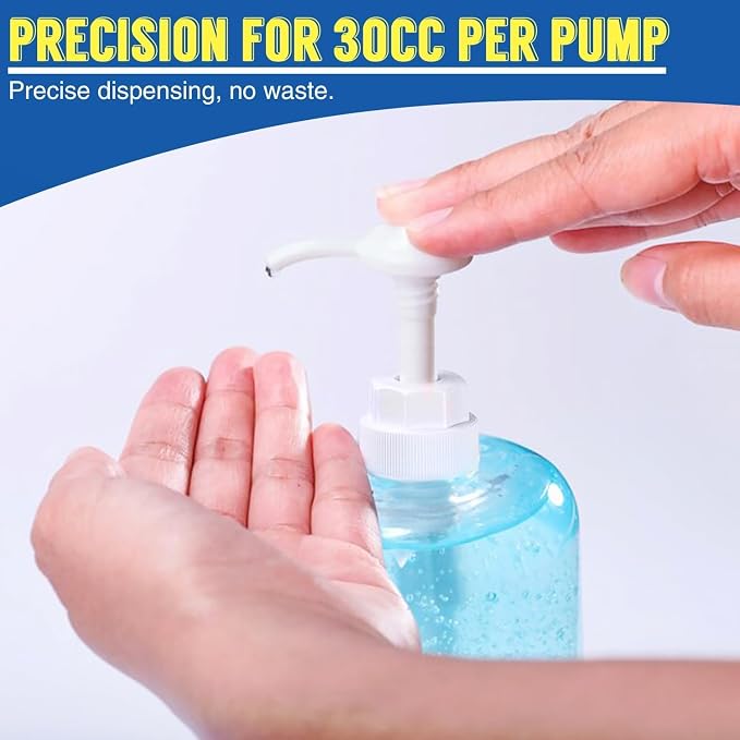6 Pack 38-400 1 oz 5 Gallon Pump Dispenser with 50cm Extended Tube | Pump for Large Gallon Bucket, Cap to Avoid Dripping, Great for Shampoo, Conditioner, Bleach Liquid, Laundry, Detergent, Oil