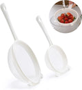 Luckyiren Kefir Strainer Set, 2-Size Plastic Non-Metal Sieve with Fine Mesh | 6.3" & 3.9" Diameter Double-size for Kefir Grains, Milk Kefir, Water Kefir & Kombucha - Durable, Food Grade & Easy Clean