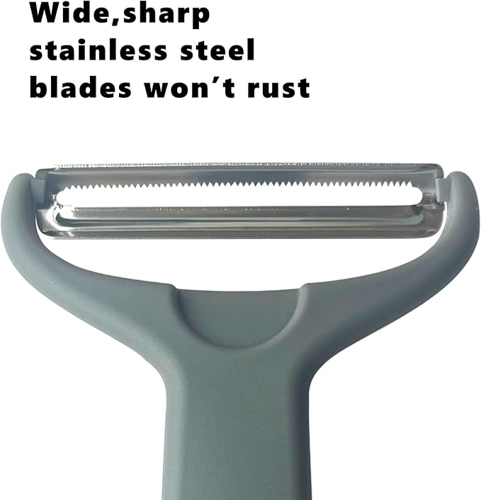 Cabbage Shredder Slicer Wide Mouth Vegetable Peeler - Extra-Wide Stainless Steel Blade with Non-Slip Grip for Effortless Coleslaw, Salad Prep & Meal Prep - Commercial Grade Kitchen Tool