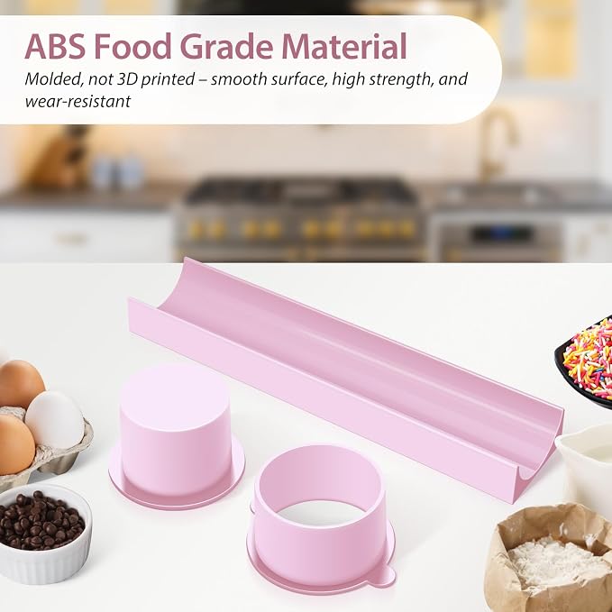 Round Cake Pop Mold Set with 9in Tray and Sticks- Pink | ABS Cake Pop Maker with Cutter and Pusher, perfect for making uniform cake pops for parties, weddings, and homemade desserts.
