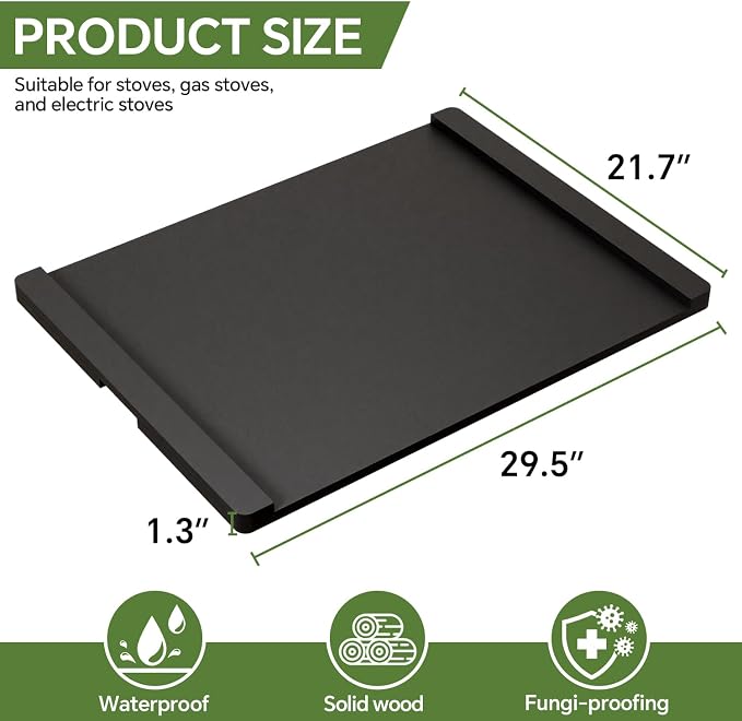 Noodle Board Stove Covers, Stove Top Covers For Electric 30"L X 22"W, Stove Top Covers For Gas Burners, Sink Cover For Counter Space，Durable Easy Clean Countertops, Farmhouse Decor Tray