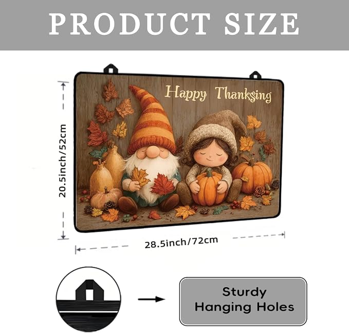 Stove Top Cover for Electric Stove - Happy Thanksgiving Day - Heat Resistant Glass Cooktop Cover,Little Girl & Gnomes Glass Cooktop Protector, Multipurpose Stove Top Protector