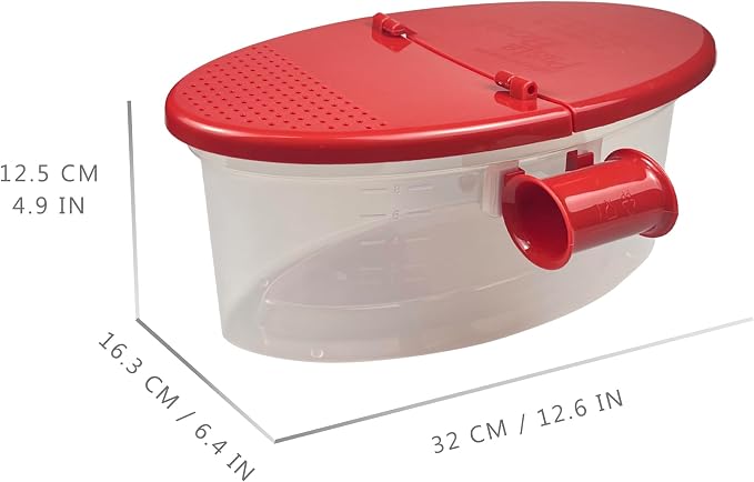 Microwave Pasta Boat with Strainer - Cooker for Rice, Vegetables, Chicken
