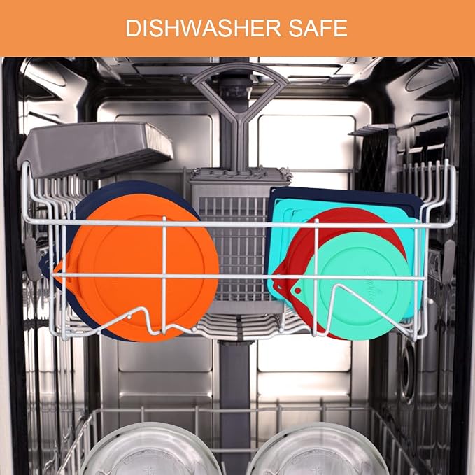 SOPHICO Silicone Replacement Lids for Pyrex/Anchor Hocking Glass Bowls 9Pk | Food Grade Silicone, Leakproof、Airtight Lids, Dishwasher Microwave Safe