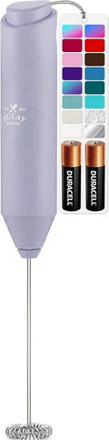 Zulay Kitchen Powerful Milk Frother AA Batteries Included – Ultra Fast Handheld Drink Mixer with Stainless Steel Whisk Stirrer for Coffee, Protein, Matcha & More, Frother Wand Electric Frothmate