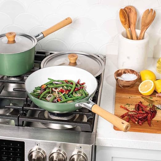 Nordic Ware Cardamom Ceramic Nonstick 10 Inch Wok
