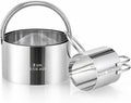 Biscuit Cutter Set with Handle, 3pcs Cookie Cutters | Pastry, Cakes, Donut Baking Tool, Stainless Steel, Dishwasher Safe, In/cm Markings, Ergonomic Arched Grip
