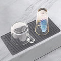 Dish Drying Mats, Heat-resistant Silicone Mat for Kitchen Counter, Non-Slip Dish Dry Mat Dishwasher Safe Medium, Gray