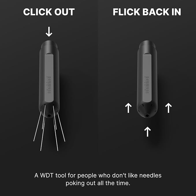 Subminimal Flick WDT Espresso Distribution Tool - Retractable Needle Tamper | Barista stirrer tool, coffee & espresso machine parts, includes two sets of replacement needles and base, magnetic release