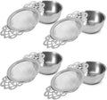 Picowe 4 Pack Tea Strainer Bowl, Stainless Steel Sliver Tea Strainers for Loose Tea Fine Mesh for 2.5-4 Inch Cup Mouth