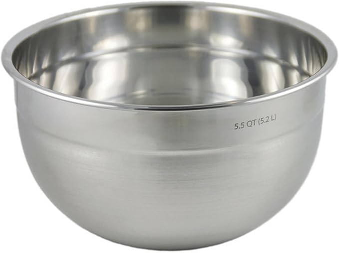Tovolo Large Stainless Steel Mixing Bowl 5 Quart Metal Mixing Bowl for Baking Kitchen Prep with Easy Pour Rounded Lip, Dishwasher Safe Deep Metal Bowl Design for Salads, Popcorn, Kneading Bread Dough