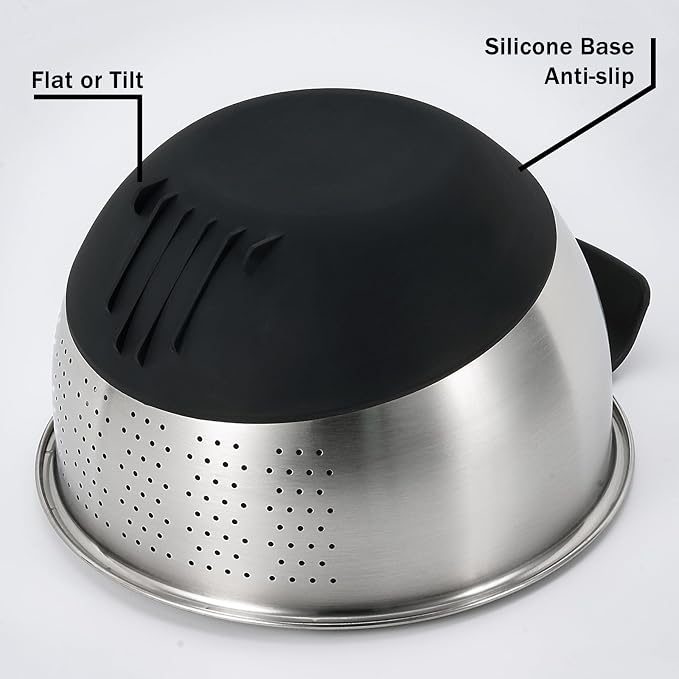 Rice Washing Bowl with Strainer Stainless Steel Quinoa Washer Bowl | Side Drainers Colander for Cleaning Fruits, Vegetables, and Beans - Versatile Kitchen Tool