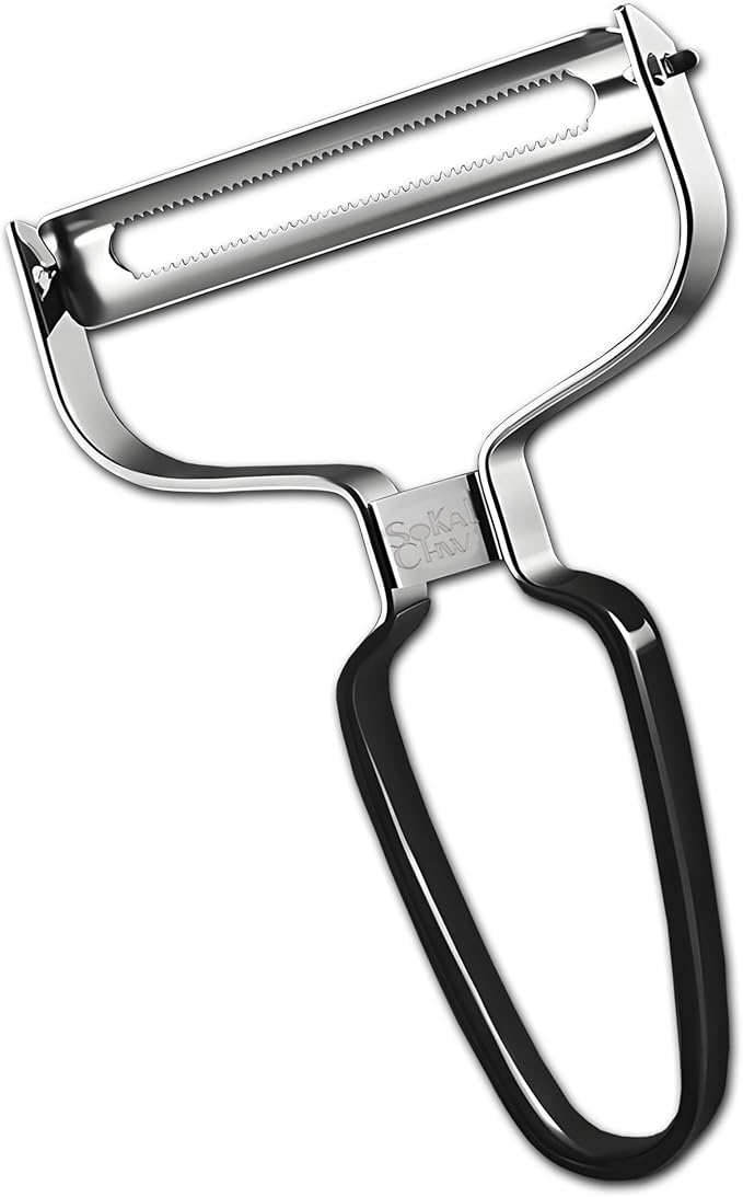 Larger Wide Mouth Kitchen Vegetable Peelers Cabbage Peeler (Serrated Y- Peeler)(Black)