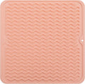 MicoYang Silicone Dish Drying Mat for Multiple Usage,Easy clean,Eco-friendly,Heat-resistant Silicone Mat for Kitchen Counter or Sink,Refrigerator or Drawer liner Pink M 12 inches x 12 inches