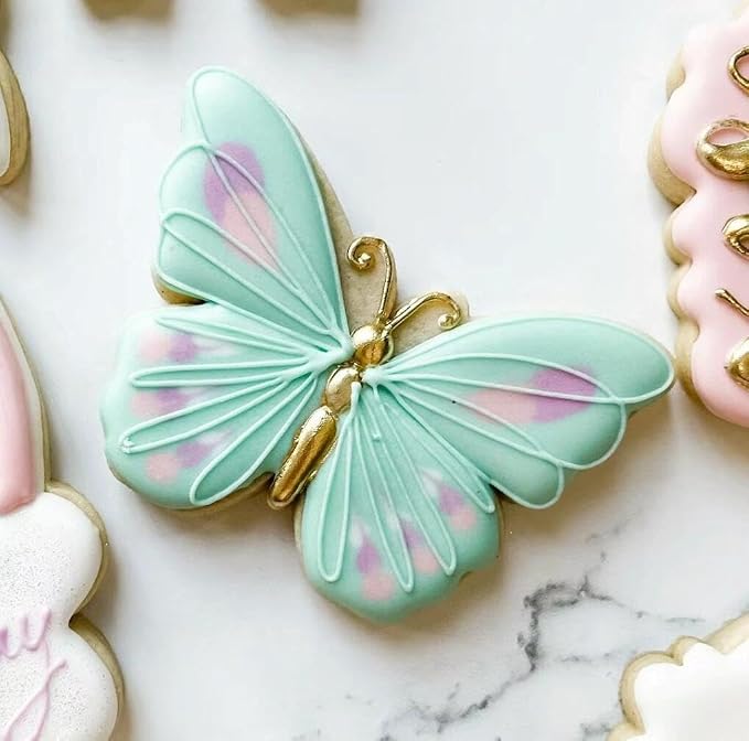 5Pcs Butterfly Flower Cookie Cutters Stainless Steel Holiday Cookie Cutter Shapes for Baking Gift Mother's Day, Father's Day, Valentine's Day, Thanksgiving