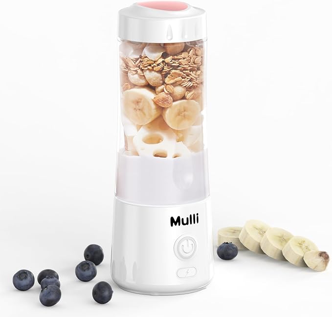 Mulli Portable Blender,USB Rechargeable Personal Mixer for Smoothie and Shakes, Mini Blender with Six Blades for Baby Food,Travel,Gym