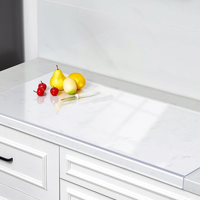 Wesiti Large Acrylic Cutting Board with Lip Non Slip 40"L X 20"W Clear Cutting Board Chopping Acrylic Countertop Protector Cover Shatter Resistant for Home Restaurant Kitchen Sink Stove
