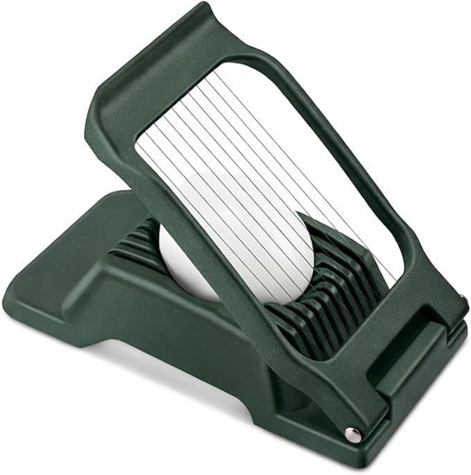 Multipurpose Heavy Duty Aluminium Egg Slicer, Stainless Steel Wire, Green | Dishwasher Safe, Rust Resistant, Egg Cutter for Hard Boiled Eggs, Soft Food and Soft Fruit, Salads, Butter, Cheese, Spam