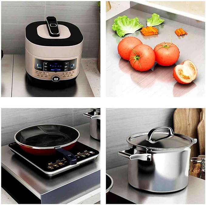 HJJKKH Stove Top Cover - Stainless Steel Stovetop Noodle Board for Cooktop RV Sink Electric Stove - L14.6" x W21.3" x H2.76"