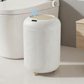 URALFA Bathroom Trah Can with Lid, Motion Sensor Trash Can Touchless | 3 Gallon Automatic Bathroom Garbage Can, Smart Trash Bin for Bedroom, Office, Restroom, Removable Legs, White and Gold