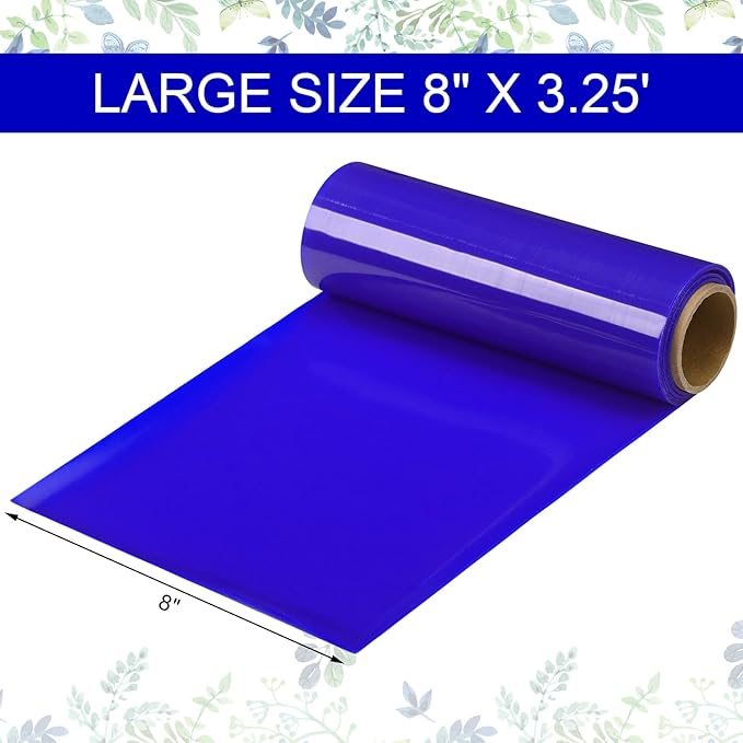 Treela 2 Rolls Non Slip Material Roll, 8 Inch x 3.25 ft Silicone Roll Cut to Size Blue Non Slip Mat Large Table Pads for Baking Drawer Crafts Counter Eating Aids Drawer