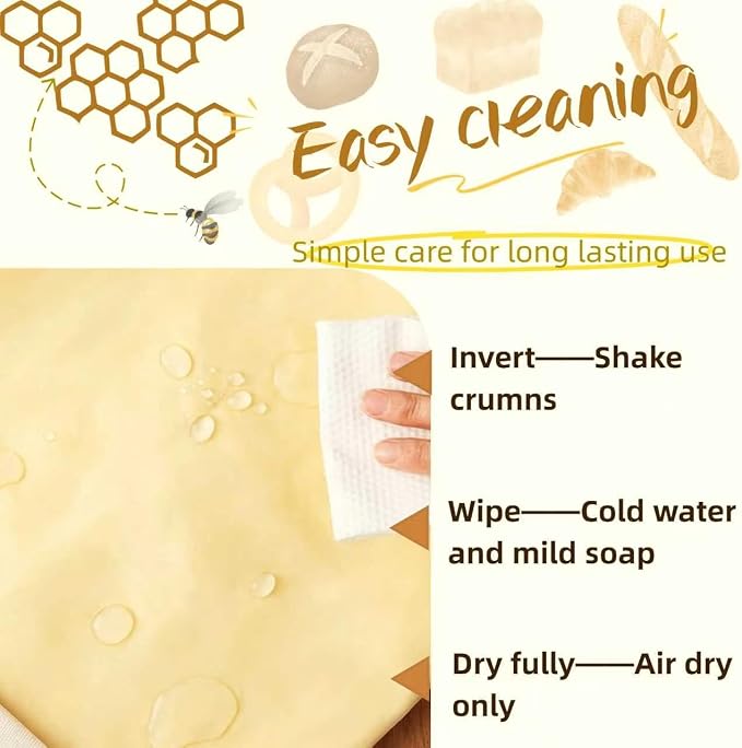 2 Pack Beeswax Sourdough Bread Bags for Homemade Bread, XL | Reusable Organic Beeswax Linen Cotton Sourdough Bag, Keep Loaves Fresh Longer, Homesteading Essentials