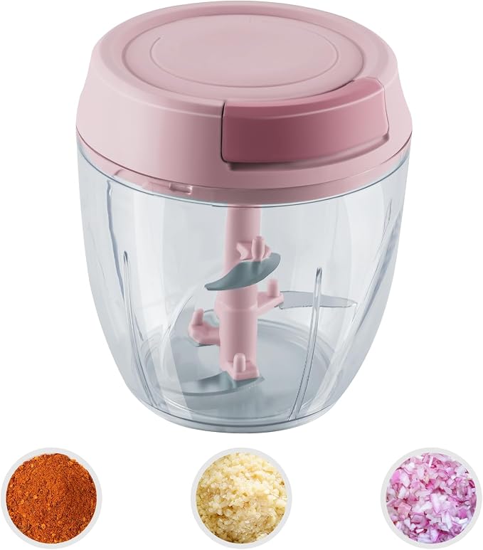 Manual Food Chopper Vegetable Cutter Onions Cutter Garlic Dicer Grinder Veggie Chopper with Container 900ML