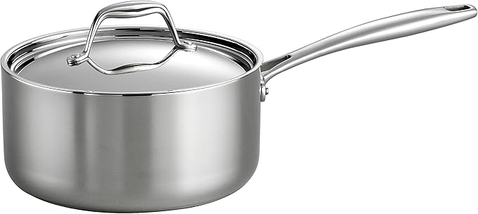 Tramontina Signature Tri-Ply Clad Stainless Steel 3-Quart Sauce Pan | Induction-Ready, Dishwasher-Safe, NSF-Certified, Made in Brazil