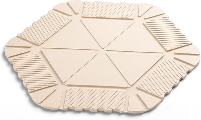 Magnetic Silicone Trivet Mat - Heat Resistant Hot Pad for Hot Dishes, Pots & Pans, Non-Slip Table & Countertop Protector (Beige, Hexagon)
