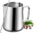 Milk Frothing Pitcher, 350ml/12oz Milk Frother Cup Stainless Steel Jug Steaming Pitcher, Milk Coffee Cappuccino Latte Art Barista Steam Pitchers Milk Jug Cup with Decorating Pen