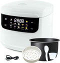 10 Functions Small 2L Rice Cooker,6 Cups Cooked/3-4 Cups Uncooked | Mini Rice Maker Non-Stick Inner Pot for1-4 People,24H Timer Delay and Keep Warm for Dorm,Office,Travel Kitchen Small Families