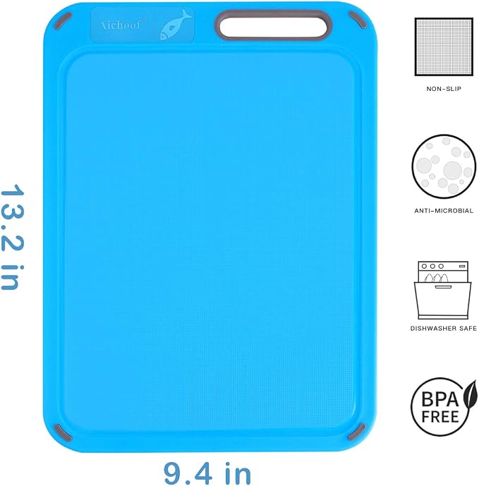 Color Coded Cutting Boards Set of 4 with Holder, BPA-Free | Preventing Cross-Contamination of Different Food Types, Dishwasher Safe
