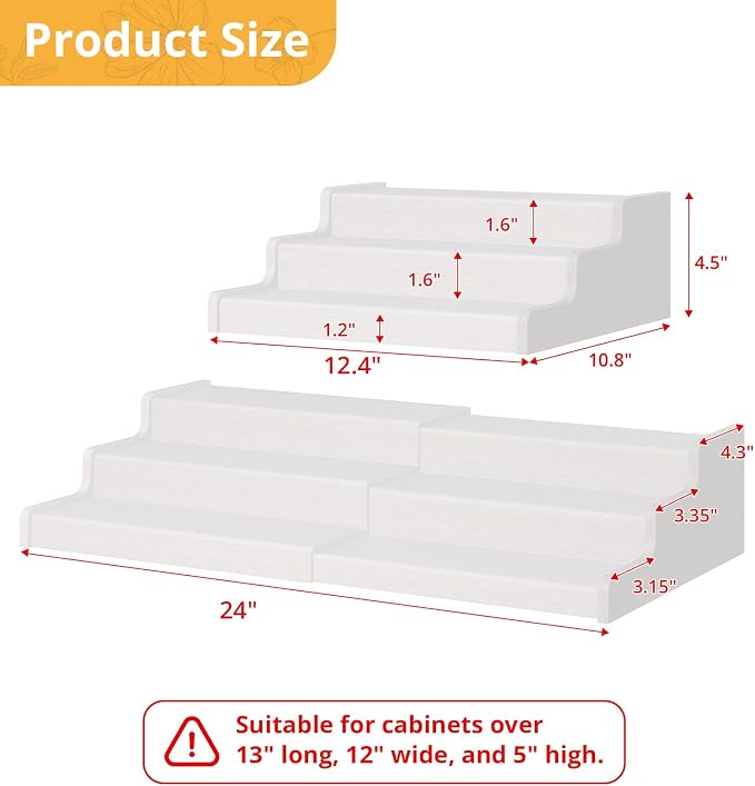 3-Tier Expandable Bamboo Can Organizer for Pantry, Holds 24 Cans, White | Adjustable Can Storage Rack for Kitchen Cabinets, Soda & Canned Goods Holder for Pantry Organization, White (Patent Pending)