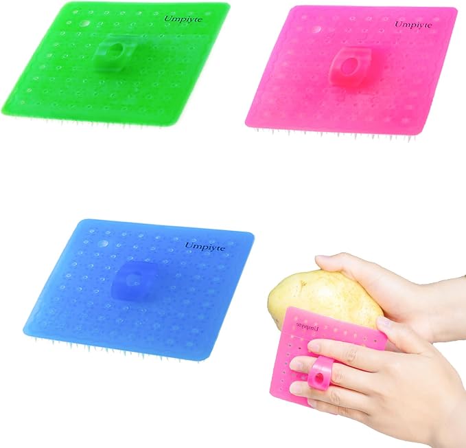 Vegetable Brush Multifunctional Flexible Potato Brush 3 Pcs Vegetable Cleaning Brushes Veggie Cleaner for Fruits Vegetables
