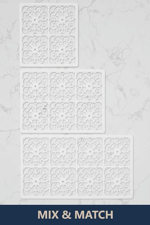 GASARÉ, Extra Large, Thick, Silicone Trivet for Hot Dishes, Pots, and Pans, Heat Resistant Mat for Countertop, Hot Pad for Kitchen, Easy to Clean, 16 x 12 x 3/8 Inches, White