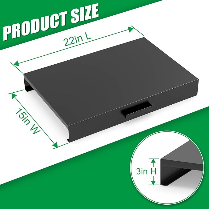 Forestchill Stove Top Cover, Heavy Duty Metal Gas Stove Cover Board with Handle, 15"L x 22"W x 3"H Noodle Board for Cooktop, Gas/Electric Stove, Expanding Kitchen Space & Easy to Clean