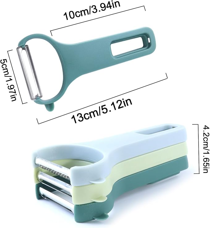 Vegetable Peeler for Potato,Veggie,Carrot,Cucumber,Fruit,3 Types Set Y Julienne Peeler for Kitchen (3 colors set), 13.5cm*8cm*4.5cm