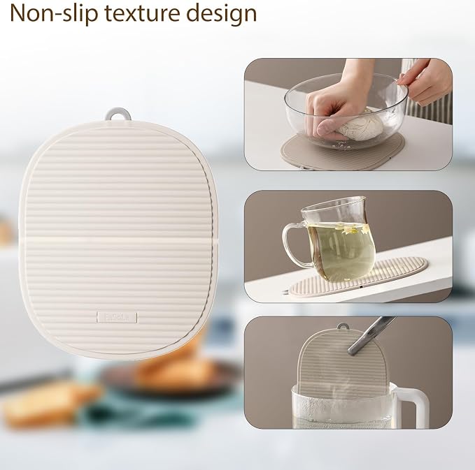 Silicone Trivet Mat for Hot Dishes(2 Pack), Hot Pots and Pans, Pot Holder, Hot Pad to Portect Your Table and Countertop, Kitchen Decor and Accessories, BPA Free,7.1in x 5.91in,2 Colors