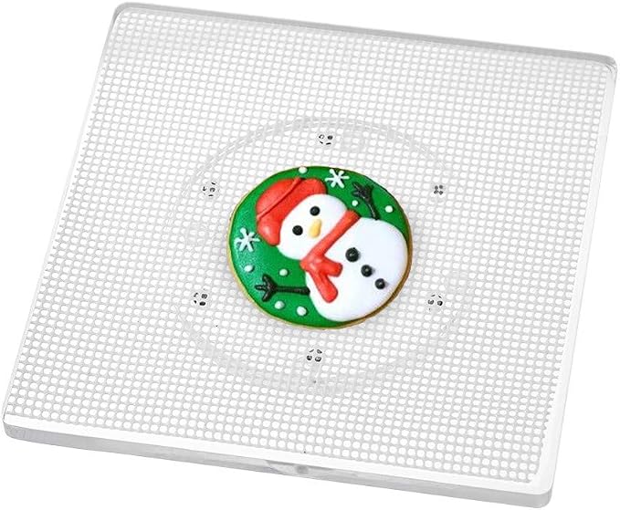 CY craft Cookie Decorating Turntable with Anti-Slip Silicone Mat,Cup Cake Sugar Icing Cookie Decorating Supplies Tools,Clear Acrylic Small Lazy Susan Turn Table,6.3 x 6.3 Inch,Square,Pack of 1