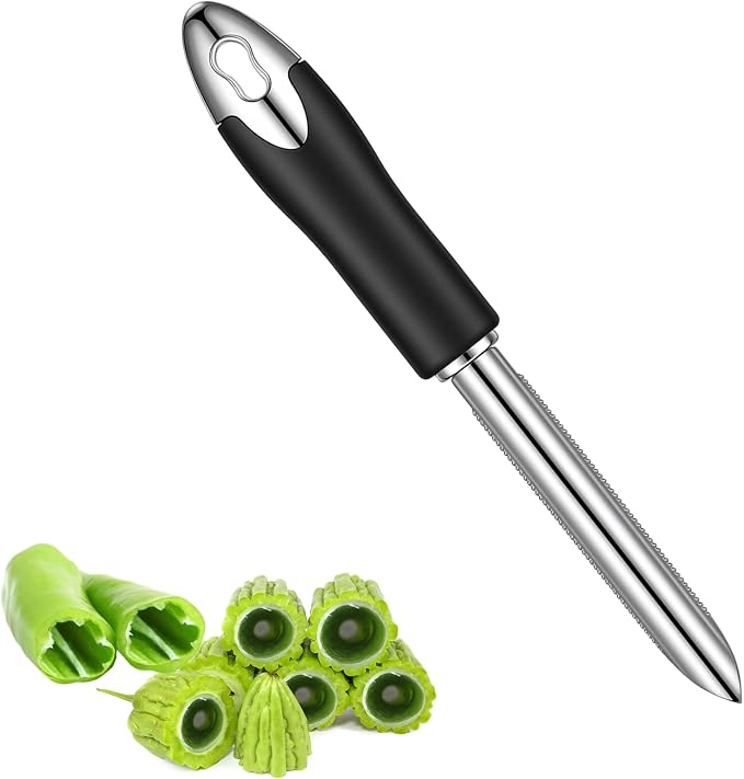 Jalapeno Pepper Corer Zucchini Cucumber Remover Stainless Steel Vegetable And Fruit Corers Durable Special Kitchen Gadgets With Serrated Edge For Vegetables Fruits Easy Seed Removal